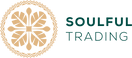 Logo of soulful trading featuring a stylized geometric tree in a circular pattern with earthy tones, adjacent to the company name in green serif font.